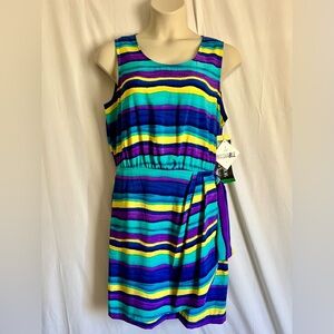 Sag Harbor Vintage 1990s Multicolor Striped Mini Dress